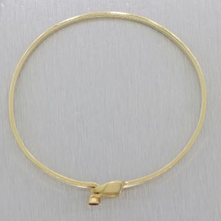 Vintage Tiffany & Co.  14k Yellow Gold Ruby Open Heart Love Bangle Bracelet 7