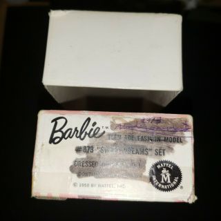 RARE Vintage 1959 1 Barbie PINK SILHOUETTE BOX & Sweet Dreams U Add Doll : -) 6