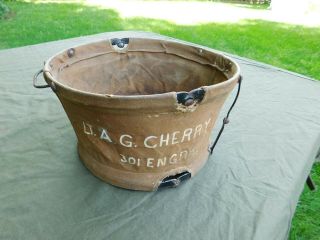 Wwi U.  S.  Army Private Purchase Folding Water Bucket Named To Lt.