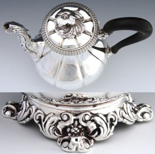 Antique French Louis Philippe Era Sterling Silver Solitaire Coffee or Tea Pot 5