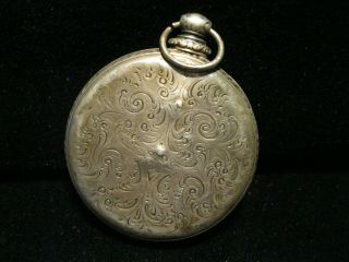 Vintage Coin Or Sterling Silver Pocket Watch Key Wind  Mj Tobias London