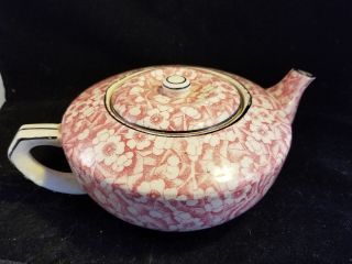 Antique Ceramic Pink Floral Teapot