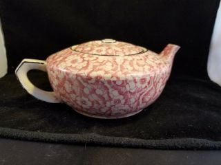 antique ceramic pink floral teapot 2