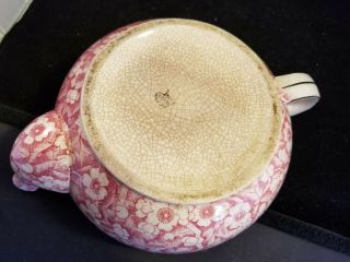antique ceramic pink floral teapot 6