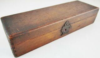 Antique Wooden Keepsake Storage Lock Box Dovetail Hinged (no Key) Old Vintage