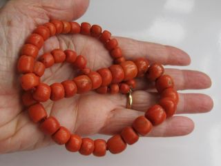 Exceptional Very Large Beads Natural Coral Victorian Coral Clasp