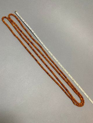 Baltic Butterscotch Amber Beads Egg Yolk Smooth Necklace Vintage 60” 5.  5mm 4