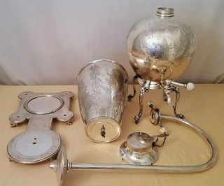 Antique Siphon/Vacuum Coffee Maker Edward & Sons Glasgow Silver Plate Samovar 12