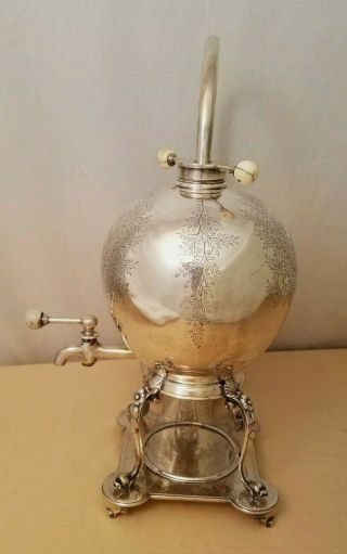 Antique Siphon/Vacuum Coffee Maker Edward & Sons Glasgow Silver Plate Samovar 3