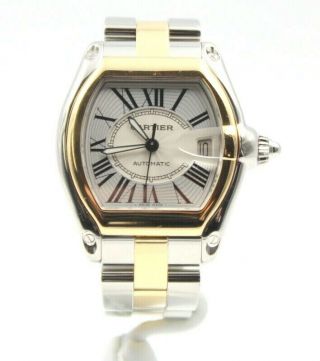 Cartier Two Tone Gold/stainless Roadster Automatic Date Wrist Watch Nr 5613 - 10