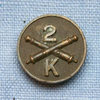 Wwi 2nd Field Artillery Battery " K " Collar Disk
