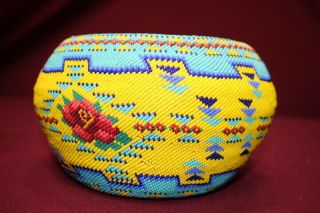 Antique Native American California Indian Beaded Paiute Basket 3