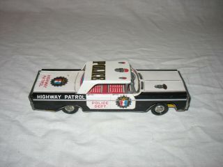 Japanese Tin Friction 9” Highway Patrol by Kyowa Made in Japan 2