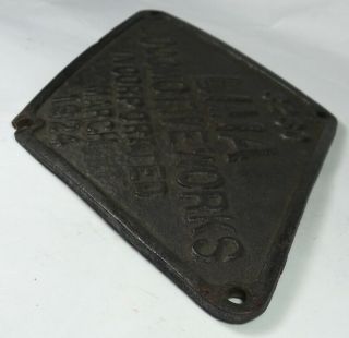Antique Iron 1924 Lima Builder ' s Plate 3