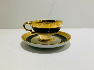 Vintage Gloria Fine Porcelain Germany Demitasse Coffee Cup And Saucer Set
