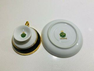 Vintage Gloria Fine Porcelain Germany Demitasse Coffee Cup and Saucer set 4