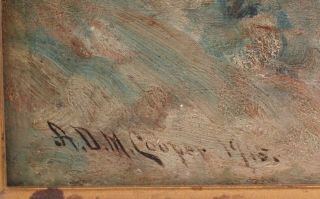 Antique Astley A.  D.  M.  Cooper Western Landscape Native American Indian Painting 5