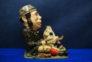 Antique Cast Iron Mechanical Bank – J.  & E.  Stevens – “Paddy and the Pig” 10