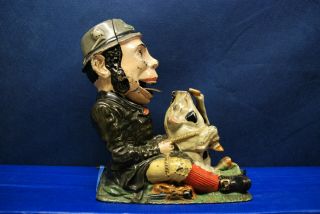 Antique Cast Iron Mechanical Bank – J.  & E.  Stevens – “Paddy and the Pig” 2