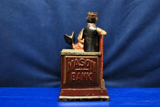 Antique Cast Iron Mechanical Bank – Shepard Hardware – “Mason Bank” 4
