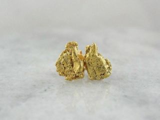 Golden Nugget Stud Earrings,  Vintage Gold Rush Style Jewelry