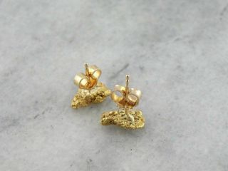 Golden Nugget Stud Earrings,  Vintage Gold Rush Style Jewelry 4