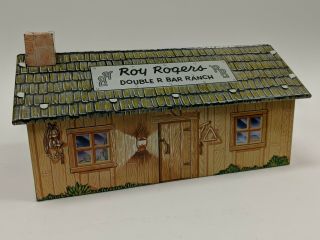 Vtg Marx Toys Roy Rogers Double R Bar Ranch Tin Litho Toy Building