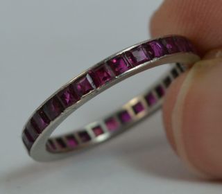 Art Deco Platinum and Ruby Full Eternity Band or Stack Ring 9