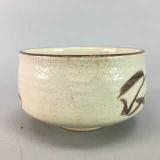 Shino Ware Japanese Tea Bowl Chawan Vtg Pottery White Ceramic Ceremony GTB331 5