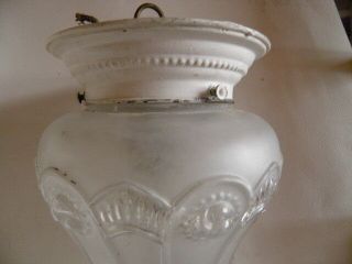 ANTIQUE Art Nouveau 1900 ' s CEILING Glass Lamp from France 2