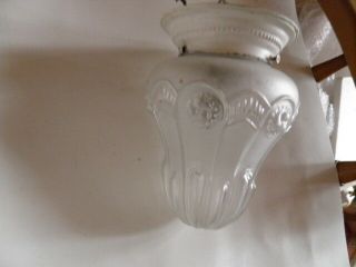 ANTIQUE Art Nouveau 1900 ' s CEILING Glass Lamp from France 8