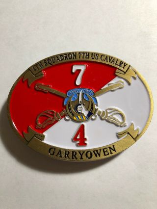 4th Squadron 7th Us Cavalry 1 Of 200 Belt Buckle Garry Owen