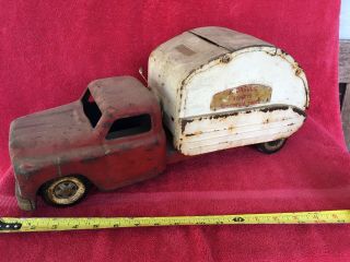 Old Vintage Structo Sanitation Garbage City Service Truck Usa Pressed Steel Toy