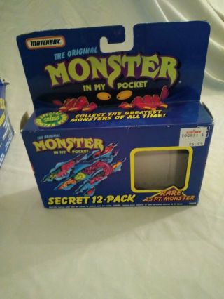 Monster In My Pocket Display,  Series 1 Box,  Secret Neon Pack,  Matchbox MIMP 2