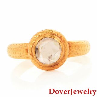 Estate Polki Diamond 22k Yellow Gold Floral Engagement Ring 6.  9 Grams Nr