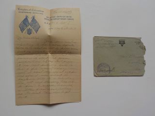 Wwi Letter 1919 Esch Luxembourg Meuse Argonne Front France Aef War Ww I Vtg Ww1