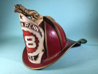 Antique Fire Department Leather Fire Helmet 1830