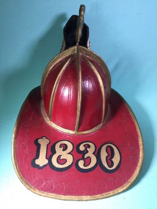 Antique Fire Department Leather Fire Helmet 1830 9