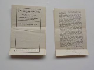 Wwi Letter 1918 Program Soldier Boys Ravages Of Influenza Flu Saumur France Ww1