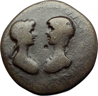 Nero & Agrippina Ii Junior Rare Apameia Phrygia Ancient Roman Coin Eagle I71220