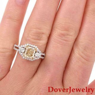 Natural 2.  68ct Yellow Diamond 18K White Gold Engagement Ring 5.  4 Grams NR 6