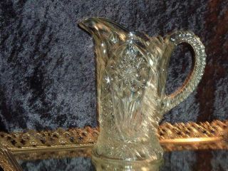 Collectable Antique Pressed Glass Eapg Water / Lemonade Pitcher C 1900 