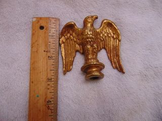 Vintage Solid Brass Spread Wing American Bald Eagle Finial Flag Pole Topper 3 "