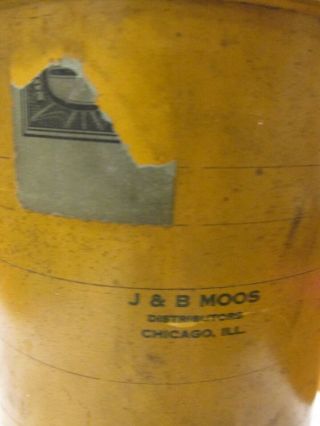 VERY RARE Antique TALL CHIEF STOGIES Tobacco CIGAR Tin Can Ohio J&B Moos HTF 10