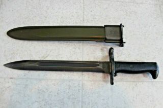 Wwii Era? M - 1 Garand M - 7 Bayonet 10 Inch W Scabbard Bayonet Us Marked Afh