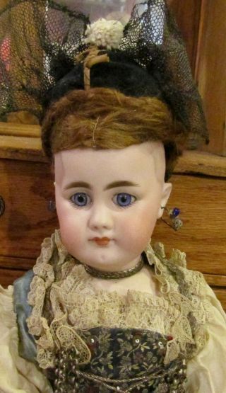 Antique C1890 20 " German Bisque All Simon Halbig 949 Closed Mouth Doll