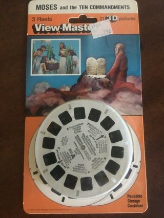 View - Master 3d - Moses And The Ten Commandments - 3 Reels On Card - 1972