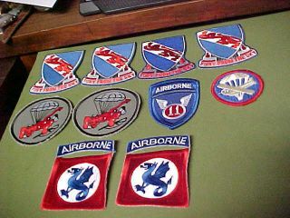 " 10 " U.  S Army Airborne Patches: 508th,  509th,  Glider