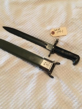 Vintage M1 - Garand Bayonet And Matching Scabbard