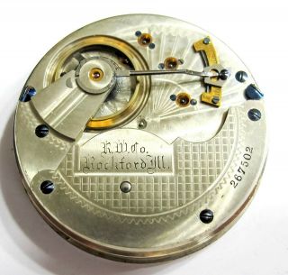 Rare Dial - Runs - 18s Rockford 15j Gr 83 Ls/hs - Pocket Watch Movement (b7)